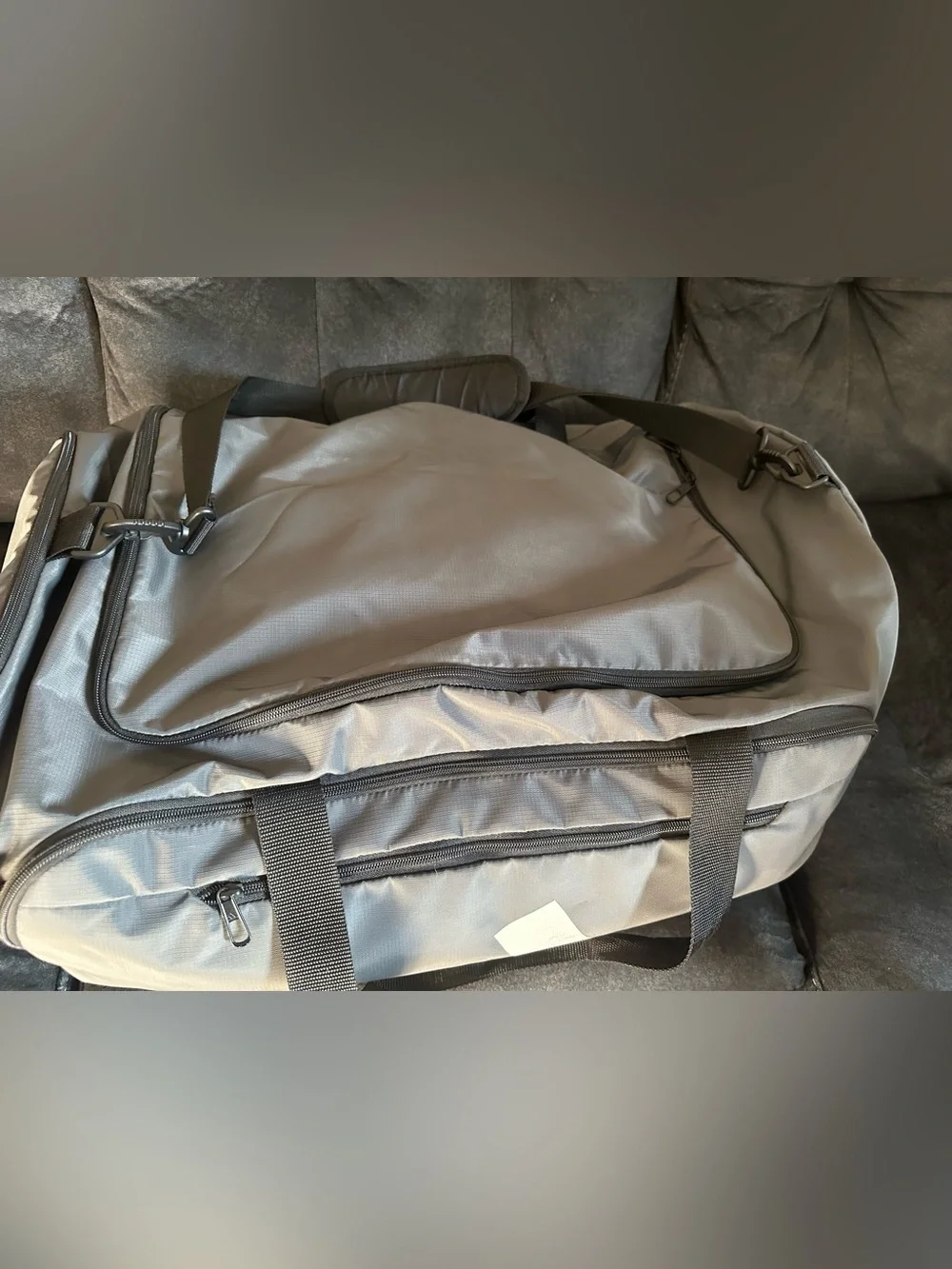 Gray Adidas-Defender 5 large duffel bag
